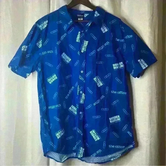 The Office Dunder Muffin Novelty 2X Button Down Shirt - Picture 1 of 6